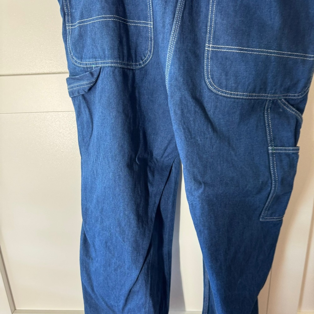 Liberty Overalls Denim Blue Bib Style Classic Workwear Zip Front Pockets 40 X 32 - Picture 13 of 16